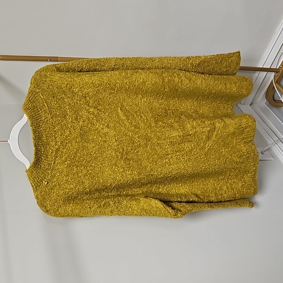 'Joe Fresh' Chartreuse Sherling Knit Mock Neck Sweater - Picture 2 of 5